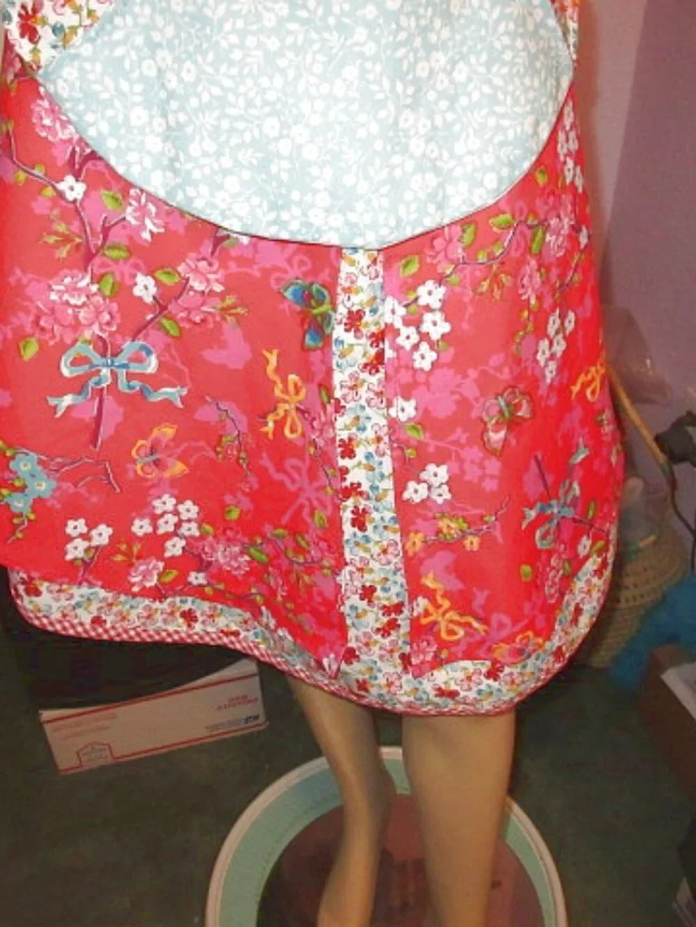 Vtg Coquette Tradwife Pinafore Apron Dress Tie Back Halter Pockets Cottagecore